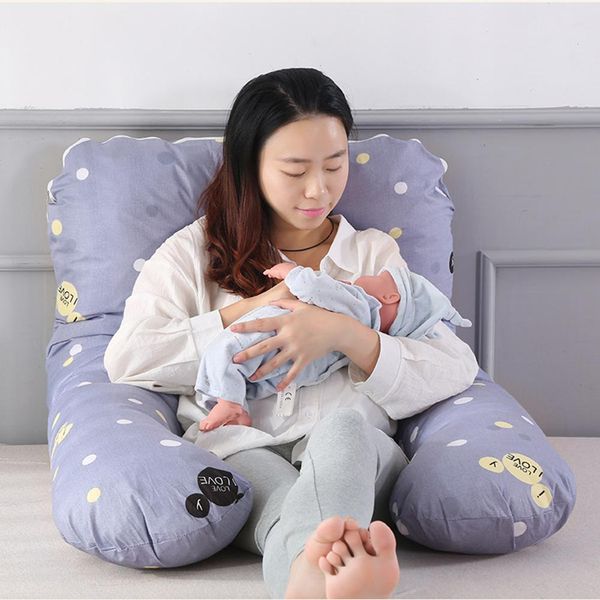 

multi-functional pregnant pillow side sleeping cushion u-shaped waist pillow cotton nursing pillow with pillowcase
