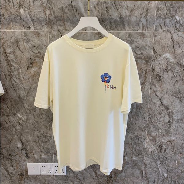 

2020 it designer tide brand new spring and summer womens designer t-shirt herlian casual loose floral print luxury short-sleeved us size s-l, White