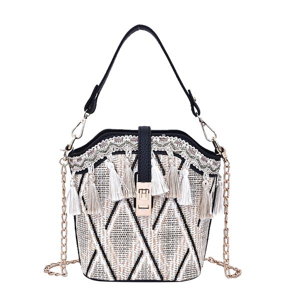 

женщины crossbody сумка старинные пляж соломы мешок этнический стиль ленты кисточкой пляж посланник carteras mujer де hombro#t2