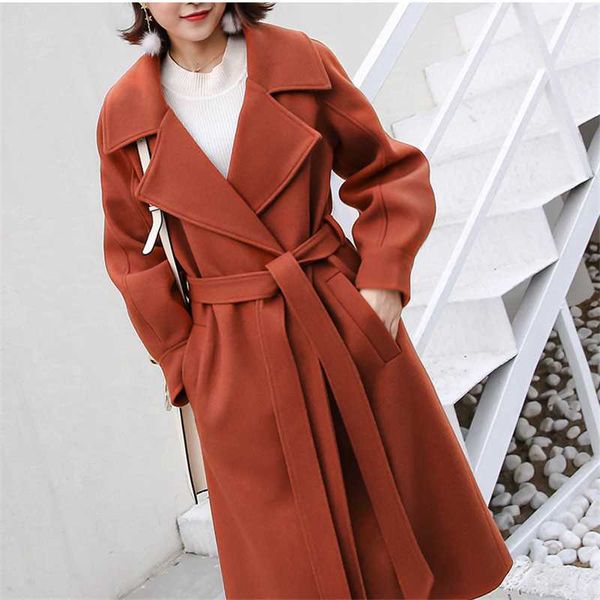 

шерстяные пальто зимы женщин утолщенного plus cotton 2019 новой популярной шерстяная куртка талия была тонкой шерсть tide h00442, Black