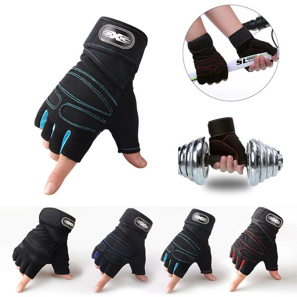 

sj-maurie sports fitness gloves half finger protector training gym gloves running anti slip riding fishing cycling, Black