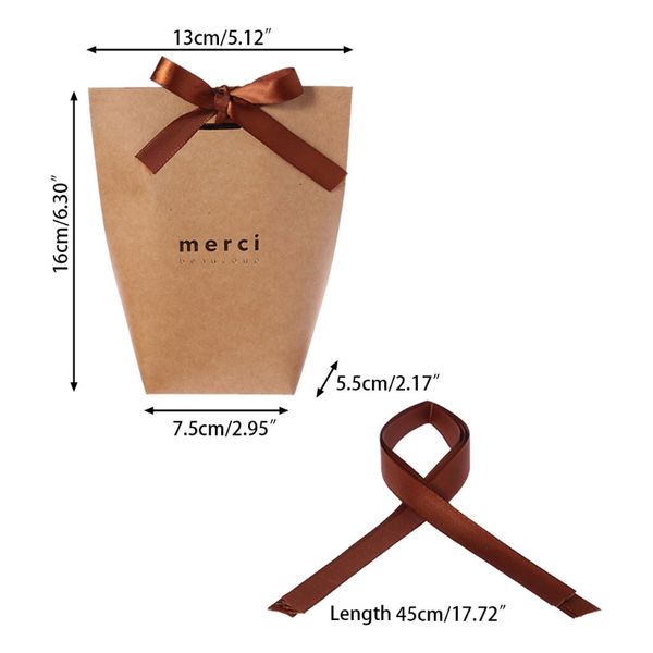 

5pcs merci paper candy chocolate cake boxes gift bag wedding favors party decor h4gd