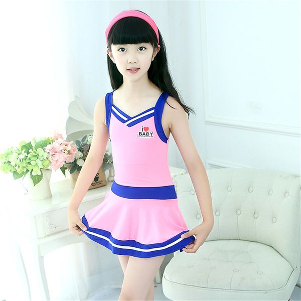 

children's swimwear sport one piece girls beach sport bodysuit solid patchwork kid bathing suit girl monokini swim suit
