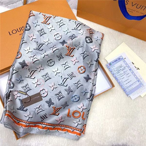 

Fashionable women spring and summer silk scarf shawl a number of popular elegant letter printing style soft and comfortable wear