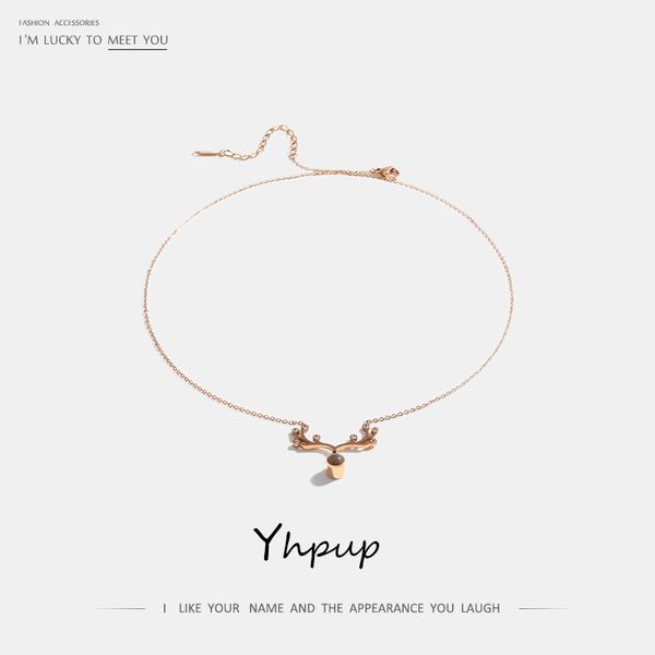 

yhpup romantic i love you in one hundred languages classic pendant necklace deer rhinestone statement jewelry gift stainless steel, Silver