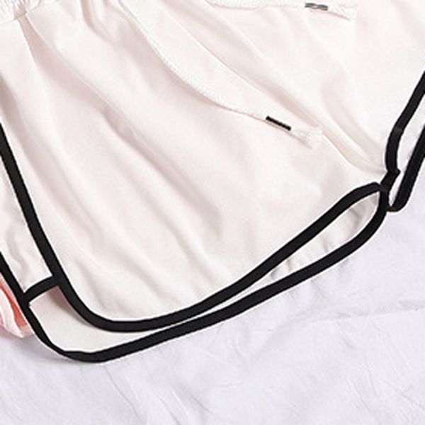 

fashion black shorts women simple splice elastic beach high waist shorts woman casual loose slim plus size shorts female xl, White;black