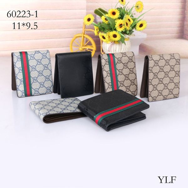 

fashion men's women gucci classic short wallet business men wallet pu retro long article card package no box z5, Red;black
