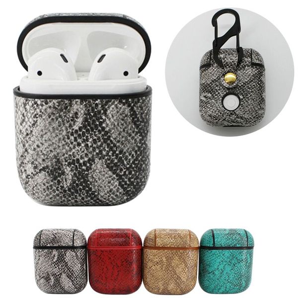 

Luxury Shockproof Cover Case With Hook for Apple Airpods Non-slip Sleeve Wrap Headphone Earphone Pouch Cover PU Leather Case Protective Skin