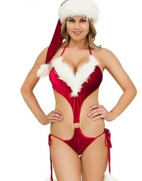 

female underwears christmas red one piece briefs pajamas women set, Black;white