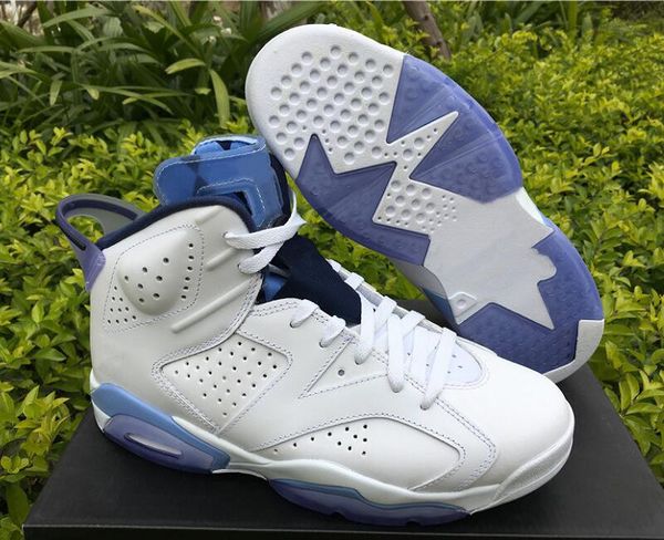

6s white university blue man designer basketball shoes luxury vi unc championship pe sports trainers good quality come with box, White;red