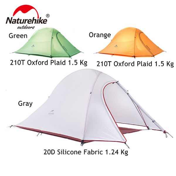 

naturehike 1 person tent 20d silicone fabrictent double-layer aluminum 4 season camping tent with mat outdoor survival equipment