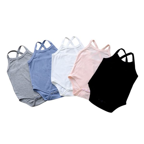 

newborn infant baby girls boys rompers solid 5 colors sleeveless backless romper baby girl boy summer causal jumpsuits 0-18m, Blue