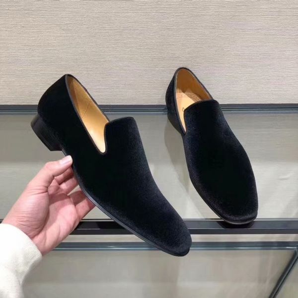 

brand loafers luxury party wedding shoes designer black patent leather suede dress shoes for mens slip on flats 38-46