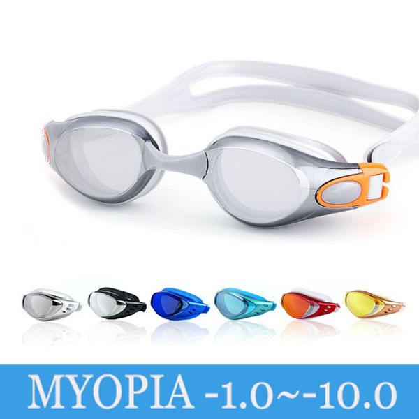 

swimming glasses myopia professional anti fog electroplate natacion men women swim pool goggles diopter water swim eyewear