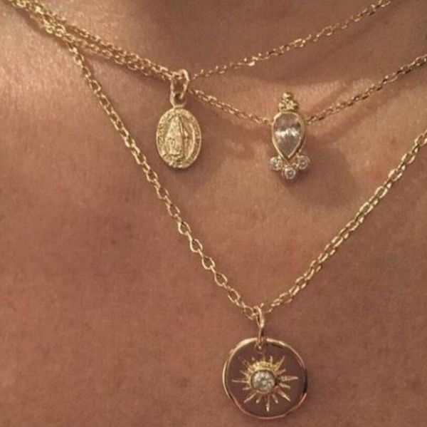 

jewelry jesus pendant necklace round card sun pendant muiltilayer necklace for women wholesale fashion, Silver