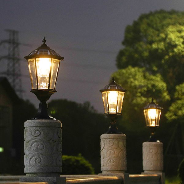 2020 Solar Power Led Black Post Light Landscape Garden Lights Gate Light Landscape Garden Lights