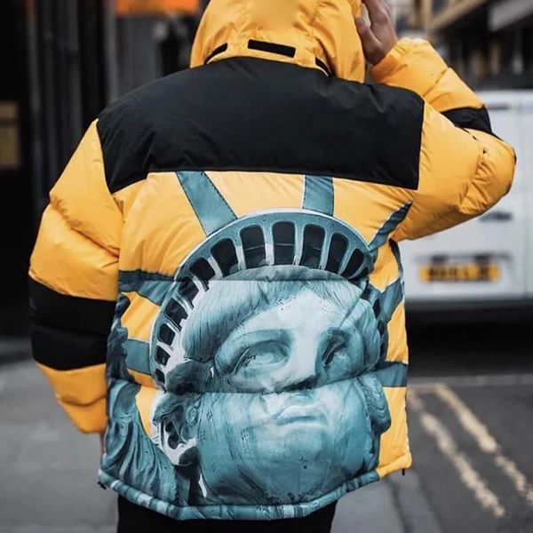 

19fw thenf x box logo statue of liberty baltoro jacket down coats winter warm outerwear fashion outdoor men women, Black