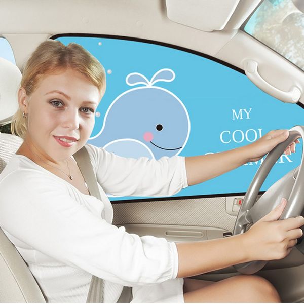 

universal children car window sun shades suction cup cartoon curtain uv protection shield mesh cover visor sunshades side window