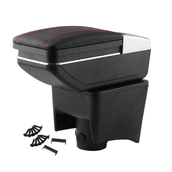 

car center console box armrest box rotatable storage for v-w polo10-18 pu