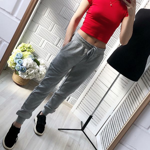 

дизайнер sweatpants повседневные брюки весна 2019 женские брюки и повседневные женщины плюс размер спортивные штаны sweatpants перевозка гру, Black;white