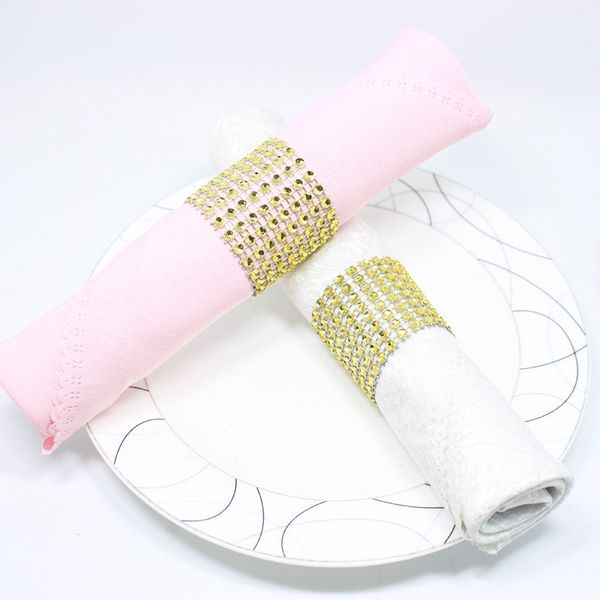 Wholesale Napkin Rings Hotel Chair Sash Diamond Mesh Wrap Napkin