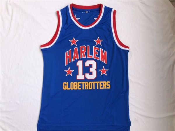 

harlem globetrotters # 13 уилт чемберлен император король синий баскетбол джерси, Black