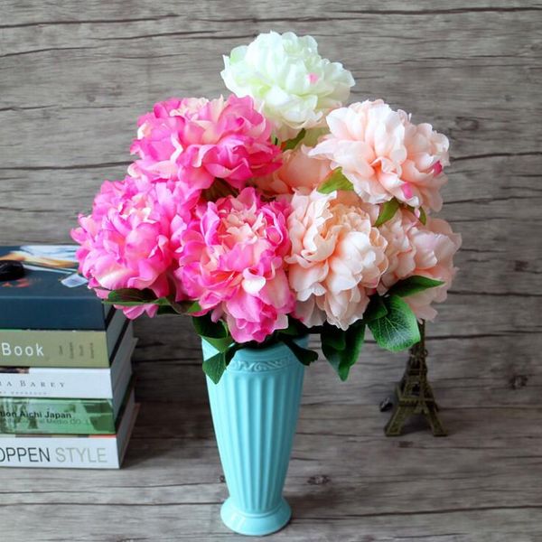 Acheter Fleurs Artificielles En Gros Pivoine Artificielle Fleur De Soie Un Bouquet Cinq Capitules Six Couleurs Pour Choisir De 69 Du