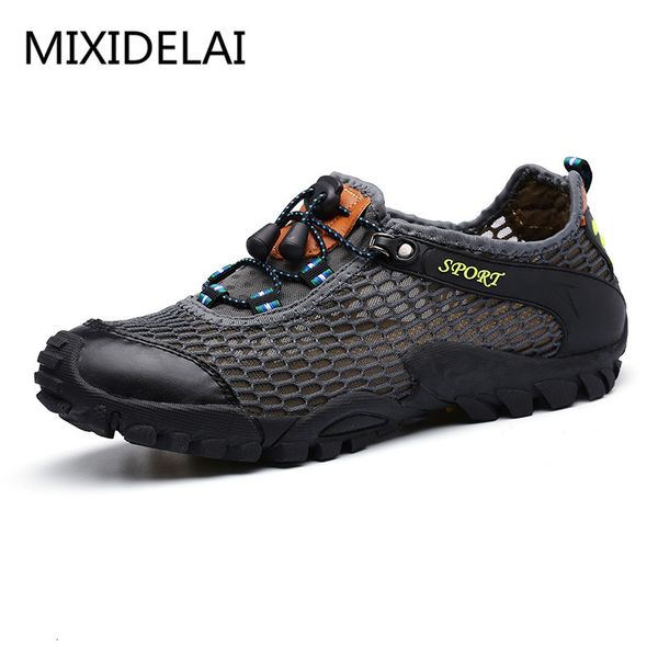 

zapatillas mixidelai men shoes male hombre casual breathable large mesh elastic band casual chaussure schuhe hommes chaussures, Black
