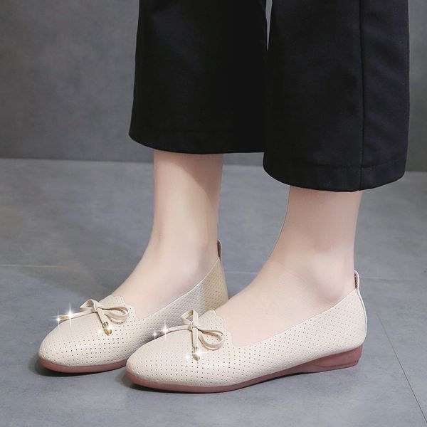 

new arrival women flats shoes shallow flat heel hollow out bow-knot casual women shoes pointed-toe flat zapatos mujer, Black