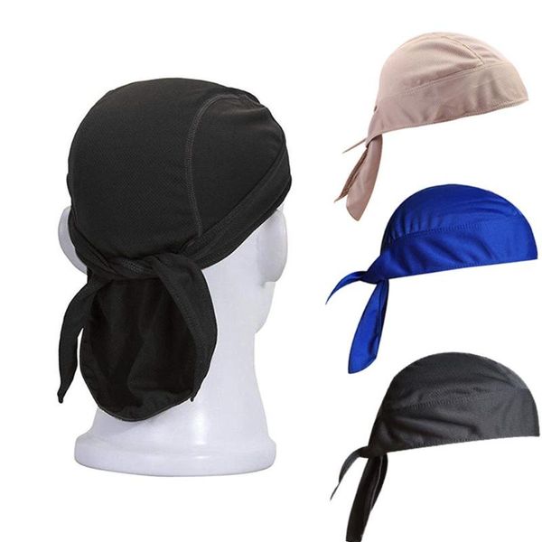 

mounchain men pure quick-drying cycling head cap scarf summer running in bandana cycling hat pirate hood headband sun protect, Black