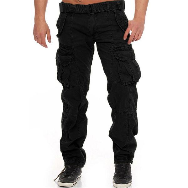 

men's sweatpants slacks 2020 new jaycosin men hip hop casual trousers camo pants elastic joggings sport solid baggy leggings, Black