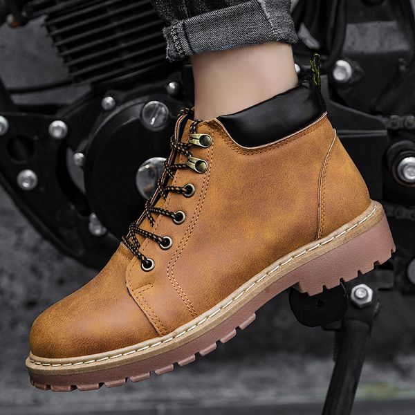 

mencasual shoes mens boots 2019 winter boots british trend retro men's tide tooling shoes men zapatos de hombre, Black