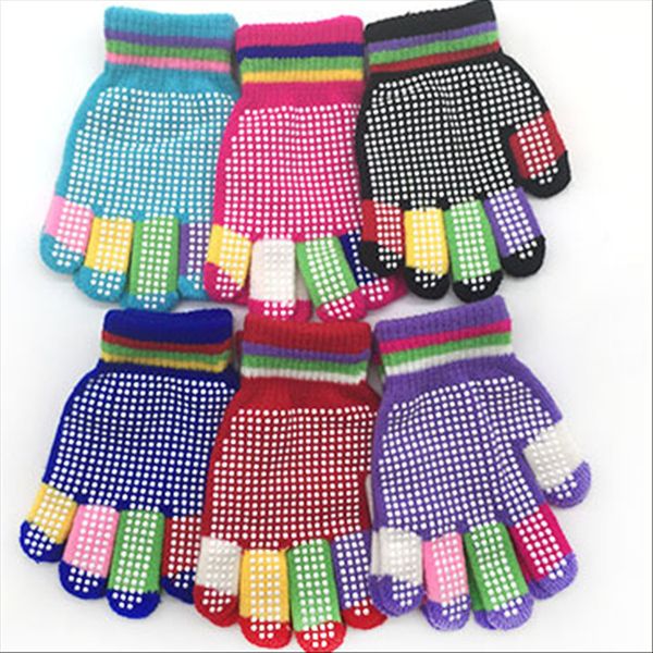 

children slip-proof gloves magic warm knitted glove kids winter skiing mittens knitting skid proof gloves outdoor sports glove gifts, White