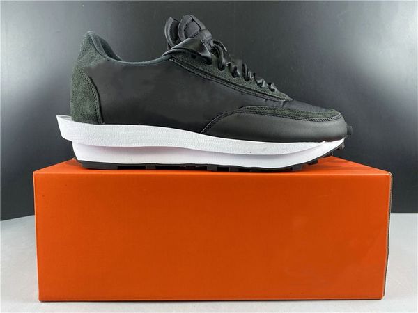 

лучшее качество спортивная дизайнерская обувь sacai ldv вафля черный нейлон модные спортивные кроссовки черный белый корабль с коробкой size