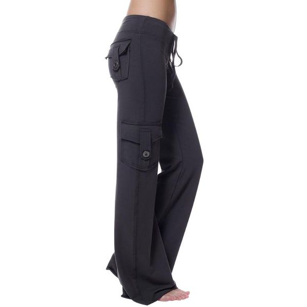 

women elastic drawstring training slim fit party long solid button with pockets summer casual soft sports pants, White;red