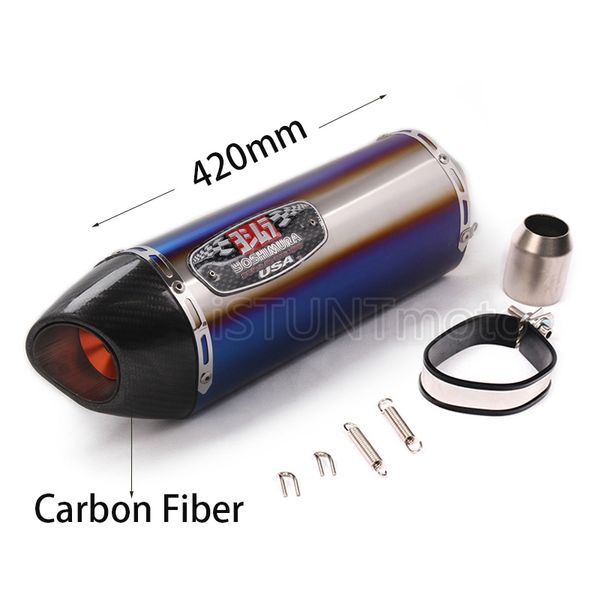 

51mm inlet universal motocycle exhaust pipe yoshimura escape moto carbon fiber with db killer muffler for ninja250 cb400 fz400