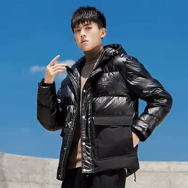 

mens designer down jackets luxury white duck down parka jacket men streetwear winter bright coat plus size black blue hooded coats l-3xl