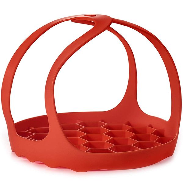 

silicone sling lifter accessories compatible with instant pot 6 qt and 8 qt, and other brand pressure cookers, red