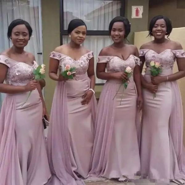 

2019 new mermaid off shoulder blush pink bridesmaid dresses african dwayne wade jersey formal dresses maid of honor dresses, Blue;red
