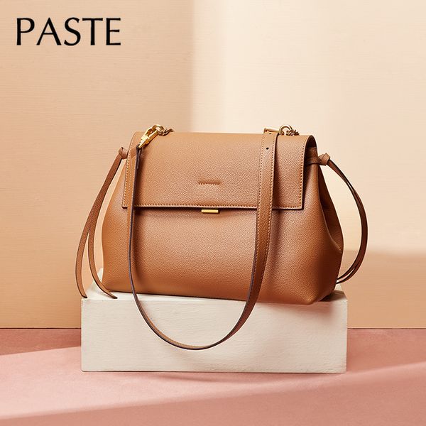 

2020 design women's handbag chain handle vintage 100% cowhide leather female messenger shoulder bag brown all-match