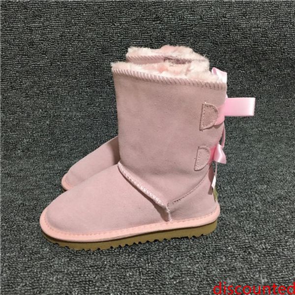 

designer boots kids girls australia snow boots cute bowtie back leather waterproof winter short boots brand ivg