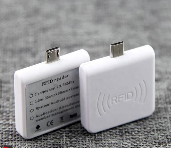 Lettore di schede smart IC ISO14443A HF 13,56 MHz per telefono cellulare Android Lettore RFID Alimentatore USB OTG Mini 5 set portatili ultra-piccoli