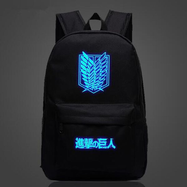 

attack on titan anime school bag noctilucous luminous backpack student bag notebook backpack daily backpack glow in the dark