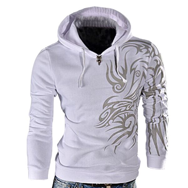

new arrival autumn men's fashion dragon printed long sleeve pullovers fashion juniors boy's slim knnited hoodies, Black