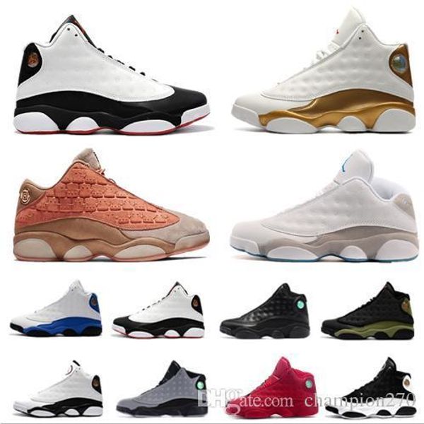 

13s new 2019 mens basketball shoes atmosphere grey dirty bred chicago hyper royal wheat grey toe black cat olive 13 men sports sneakers