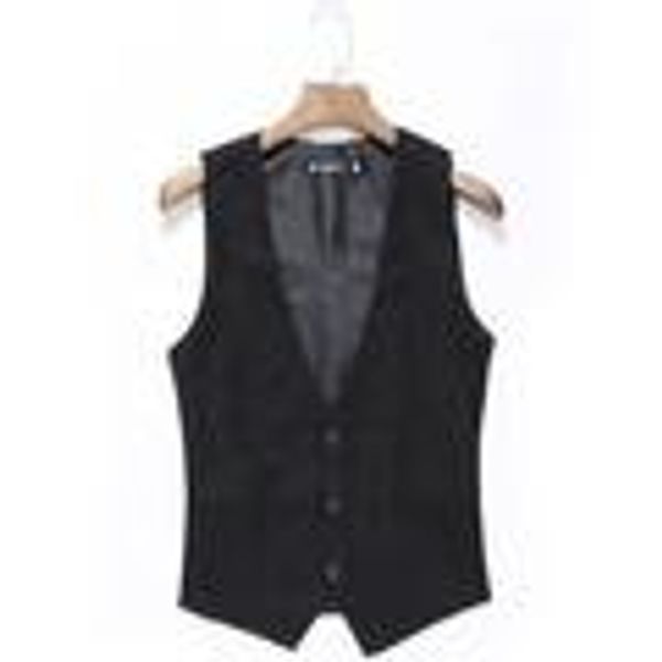 

vests men fashion vest single breasted design men's sleeveless vests dress slim fit outwear vests(no shirt) broadcloth breathable, Black;white