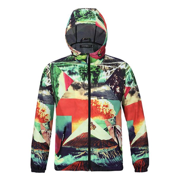 

mens fashion printed jackets mountaineering long sleeve hooded waterproof zippered streetwear m-2xl sueter masculino, Black