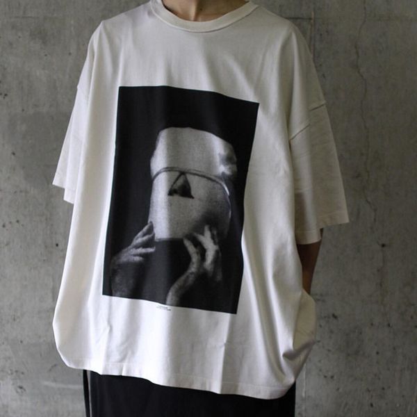 

lukevicious minority masked like printed high street style white retro vintage loose short-sleeved t-shirt, Red