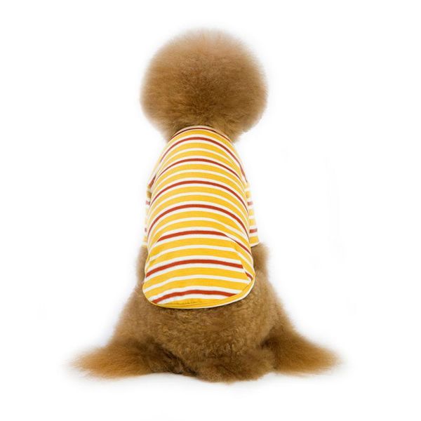 

pet tri-color striped cotton base coat yellow large size stripes pure cotton bottoming clothes pajamas dog coats costume shirts