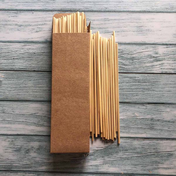 

100pcs disposable wheat straw 100% biodegradable straws environmentally friendly drinking straw bar accessories 20cm